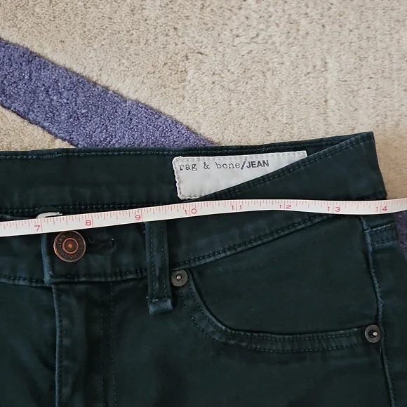Rag & Bone Dark Green Skinny Leggings Jeans Size 27 - Picture 4 of 7